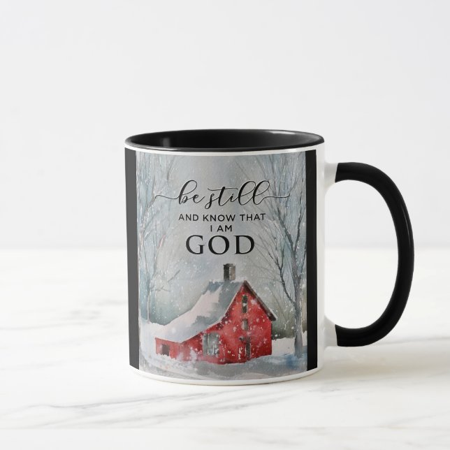 Psalm 46:10 Be Still and Know I Am GOD Winter Snow Mug (Right)