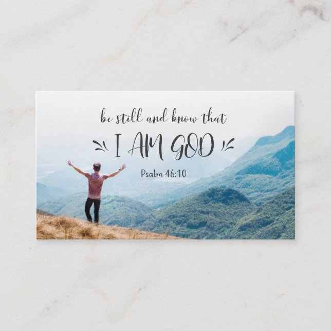 Psalm 46:10 Be Still and Know That I Am GOD Bible Business Card (Front)