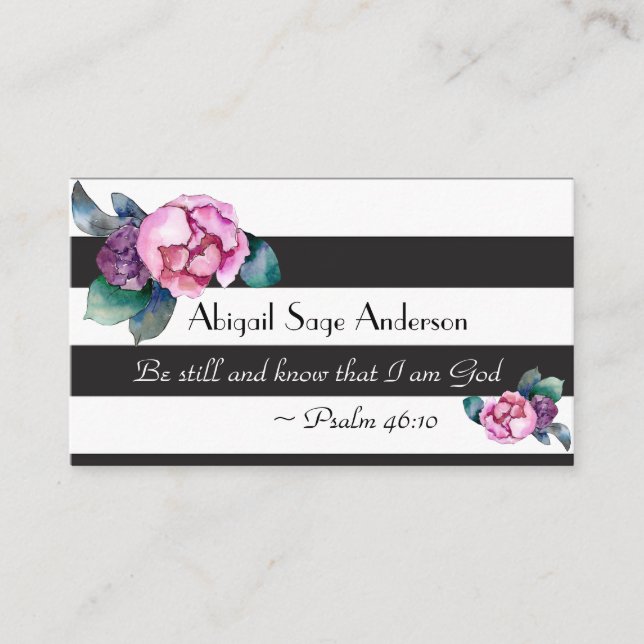 Psalm 46:10 Be Still and Know that  I Am God Business Card (Front)
