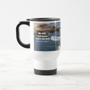 Psalm 46:10 Be Still Photo of Ocean Christian Travel Mug