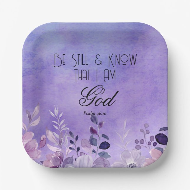 Psalm 46:10 Bible Verse Paper Plate (Front)