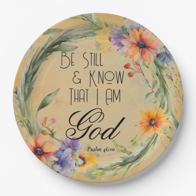Psalm 46:10 Bible Verse Paper Plate (Front)