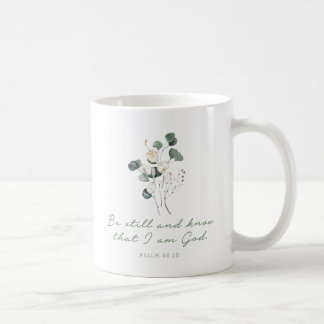 Psalm 46:10, Bible Verse Print, Be Still, Mug