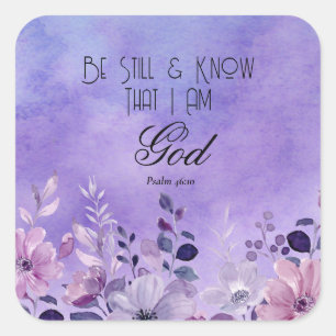 Psalm 46:10 Bible Verse Square Sticker