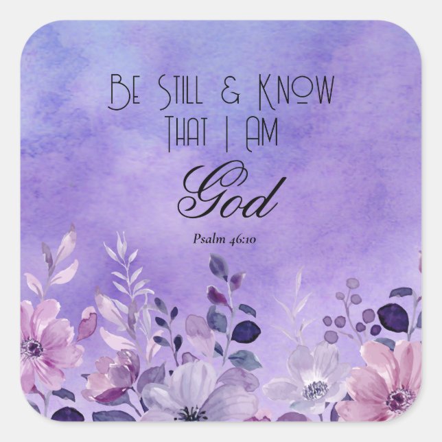 Psalm 46:10 Bible Verse Square Sticker (Front)