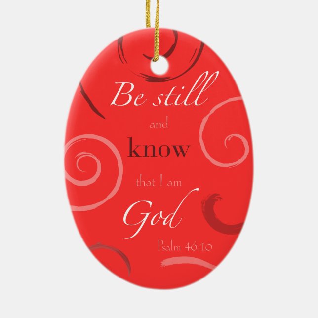 Psalm 46:10 Choose your own colour! Customisable Ceramic Tree Decoration (Back)