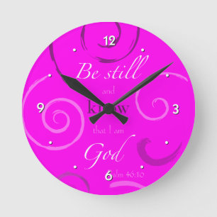 Psalm 46:10 Choose your own colour! Customisable Round Clock
