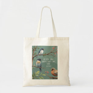 Psalm 46:10 Christian Bible Verse Image  Tote Bag