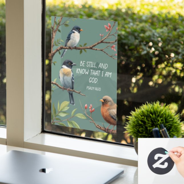 Psalm 46:10 Christian Bible Verse Image  Window Cling (Office)