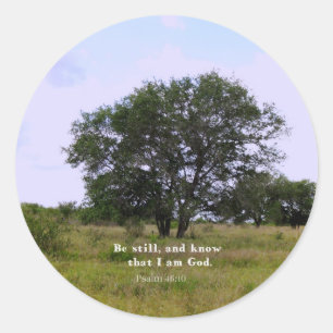 Psalm 46:10 Inspirational Bible Quote Classic Round Sticker