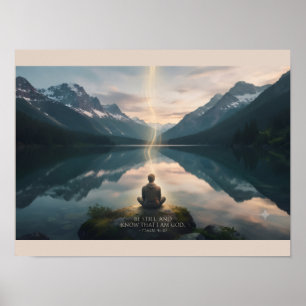 Psalm 46:10 KJV Scripture Poster Christian Art