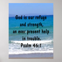 Psalm 46:1 Bible Verse Beach