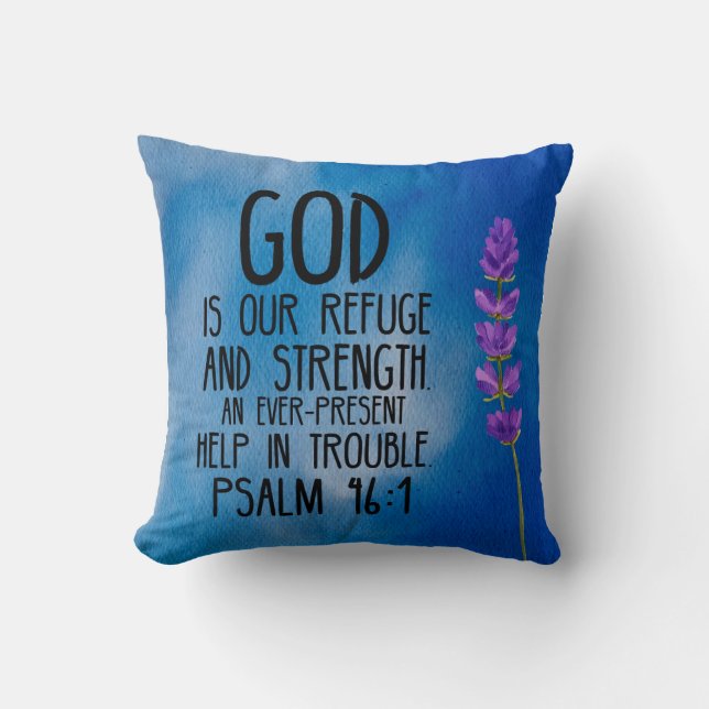 Psalm 46:1 Christian Bible Verse Art Cushion (Front)