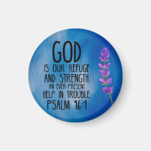 Psalm 46:1 Christian Bible Verse Art Magnet