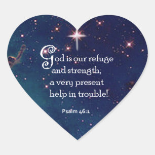 Psalm 46:1 heart sticker