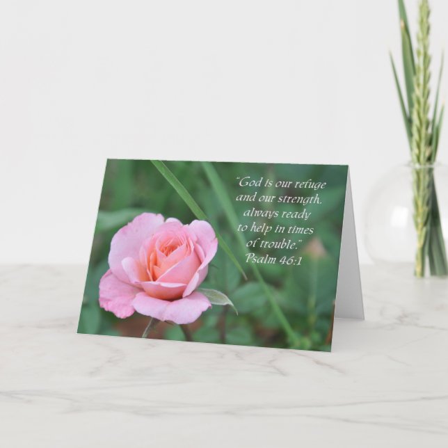 Psalm 46:1 Rose Encouragement card (Blank Inside) (Front)