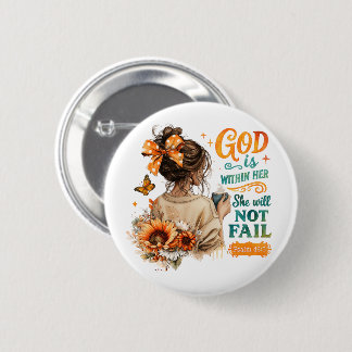 Psalm 46:5... 6 cm round badge