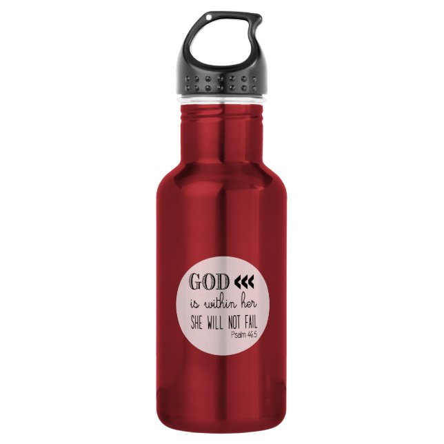 Psalm 46:5 Aluminium 532 Ml Water Bottle (Front)