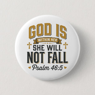 Psalm 46_5 Christian Typography Vector 6 Cm Round Badge