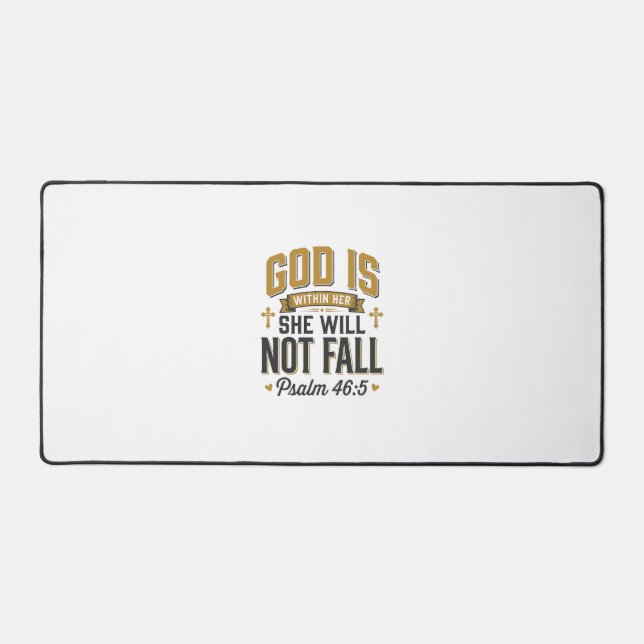 Psalm 46_5 Christian Typography Vector Desk Mat (Front)