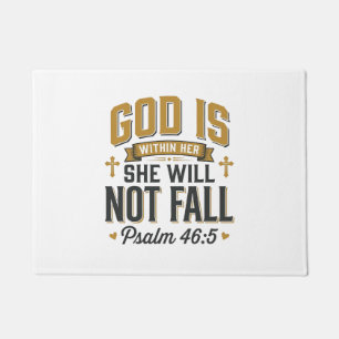 Psalm 46_5 Christian Typography Vector Doormat