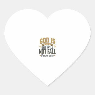 Psalm 46_5 Christian Typography Vector Heart Sticker