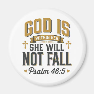 Psalm 46_5 Christian Typography Vector Magnet