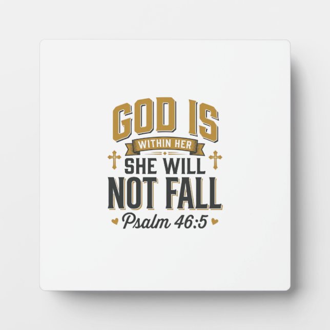 Psalm 46_5 Christian Typography Vector Plaque (Front)
