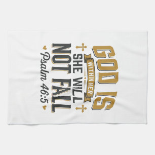 Psalm 46_5 Christian Typography Vector Tea Towel