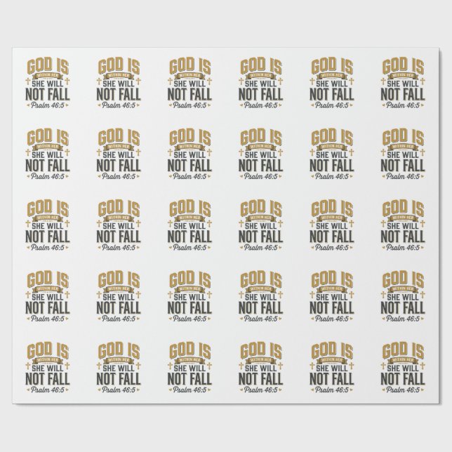 Psalm 46_5 Christian Typography Vector Wrapping Paper (Flat)
