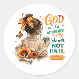 Psalm 46:5... classic round sticker