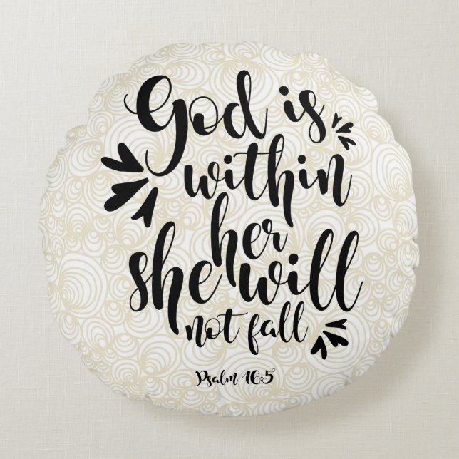 PSALM 46 5 GOD IS WITHIN HER ROUND CUSHION (Front)