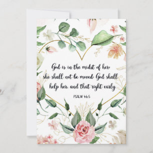 Psalm 46:5, God Is Within Her, Scripture Art Invitation
