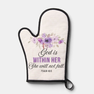 Psalm 46:5 God is within her Scripture Flower Oven Mitt