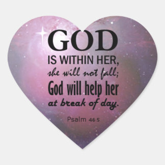 Psalm 46:5 heart sticker