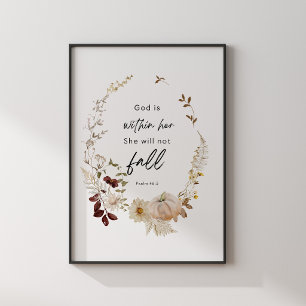 Psalm 46:5 Scripture Poster – God Is Within Her