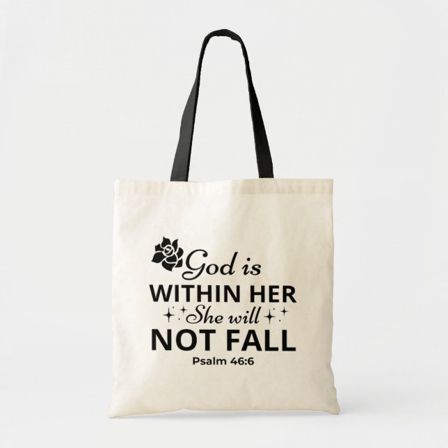 Psalm 46:6 Mother's Day Bible Verse Tote Bag (Front)