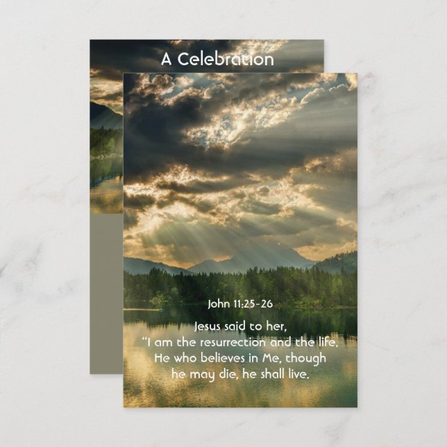 Psalm 48:14 Scripture Celebration of Life Service Invitation (Front/Back)