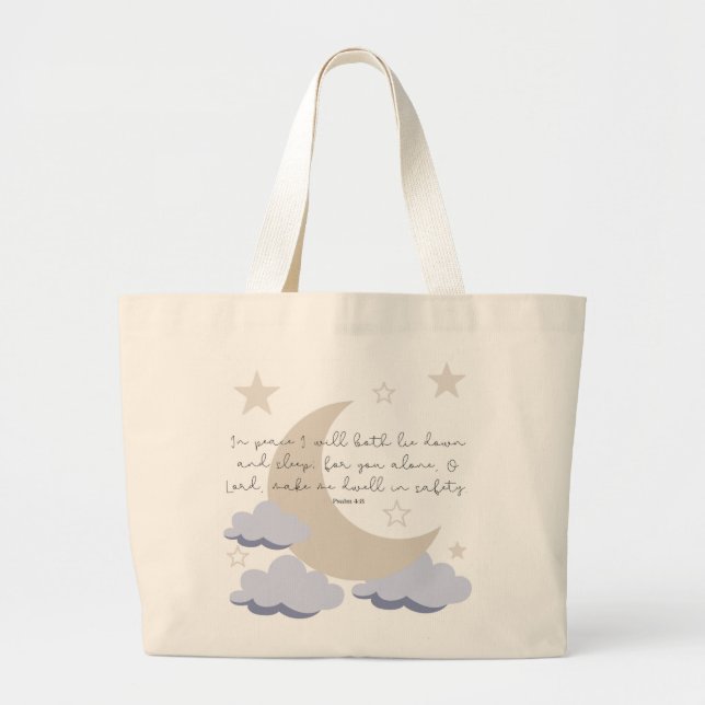 Psalm 4:8 large tote bag (Front)