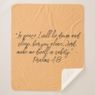 Psalm 4:8 Lie Down & Sleep Bible Verse Christian  Sherpa Blanket