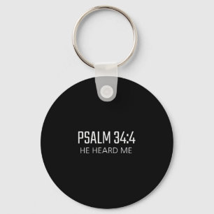 Psalm _4 - He Heard Me Bible Religious Verse Key Ring