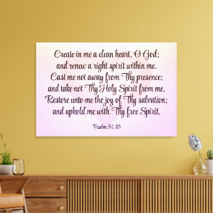 Psalm 51:10-12 canvas print