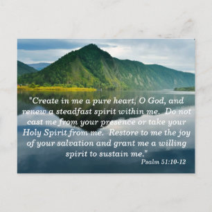 Psalm 51 10 - 12 Scripture Memory Card