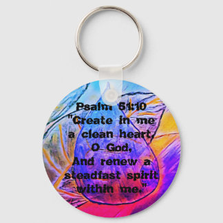 Psalm 51:10 - Bible Scripture - Renew me  Key Ring