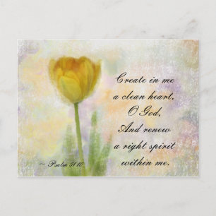 Psalm 51:10 Create in me a clean heart O God Postcard