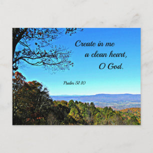 Psalm 51:10 Create in me a clean heart.. Postcard