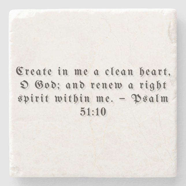 Psalm 51:10 Gift Coaster (Front)
