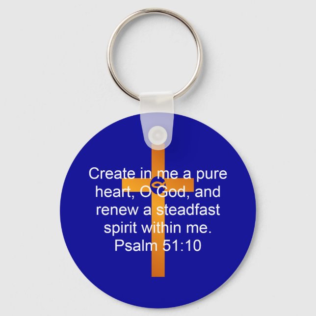 Psalm 51:10 key ring (Front)