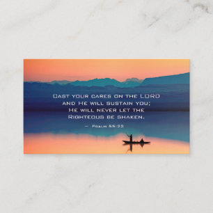 Psalm 55:22 Cast your cares on the LORD Business Card