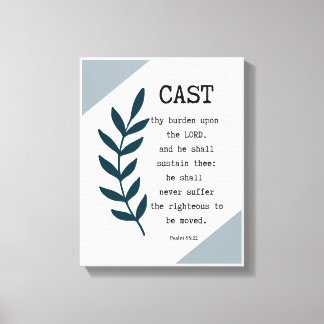 Psalm 55:22 Christian Wrapped Canvas Wall Decor